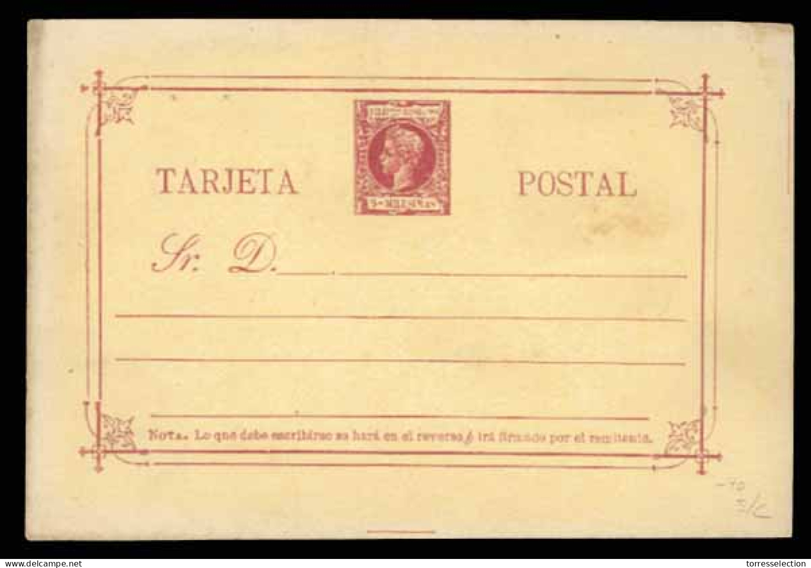 PHILIPPINES. C.1898. 5rs. Red Stationery Card. - Filipinas