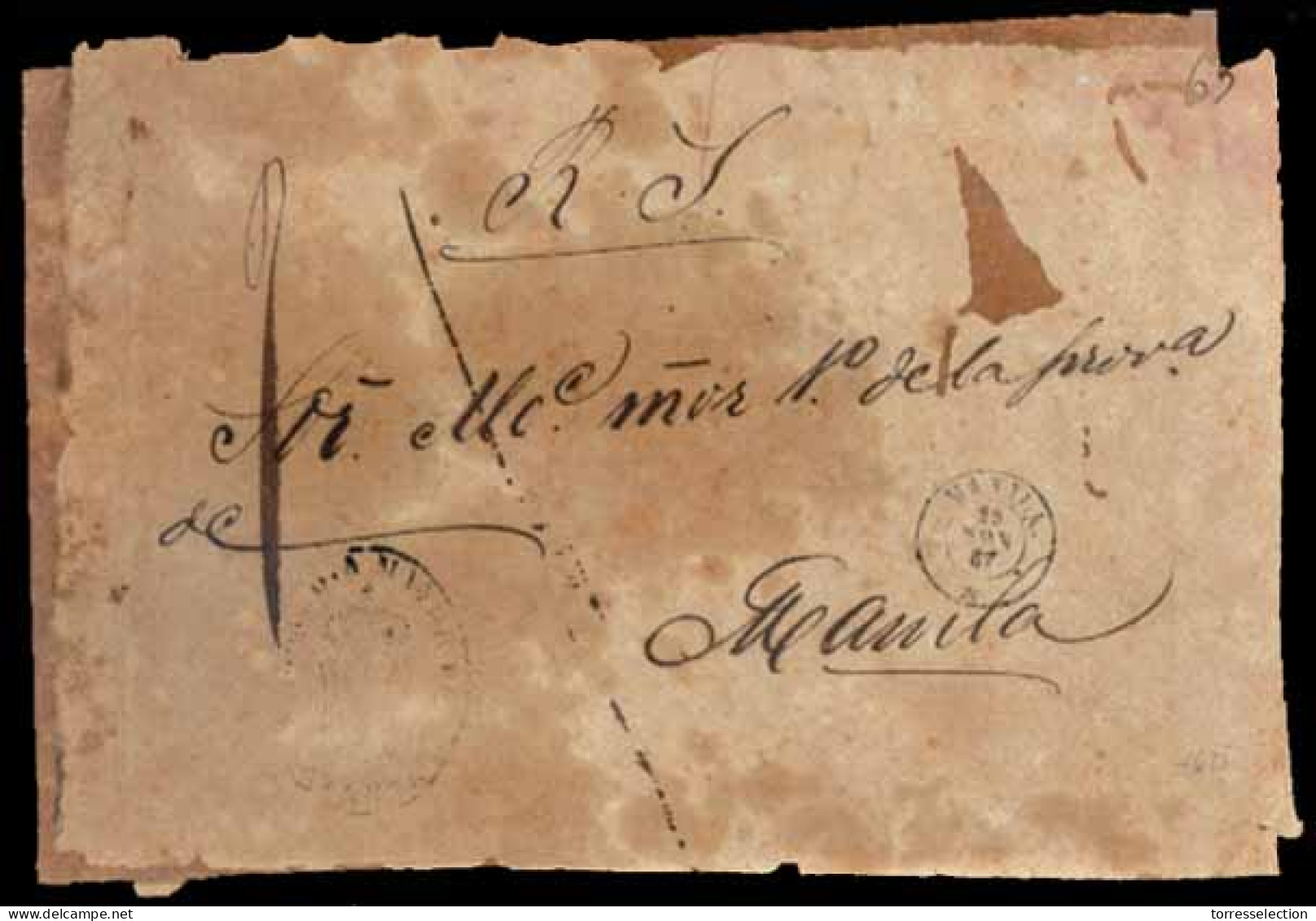 PHILIPPINES. 1867. Official Wrapper To Manila From Botangas. F. - Filipinas