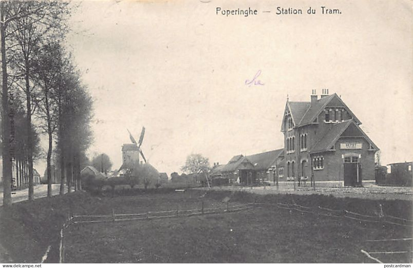 België - POPERINGE (W. VL.) Tramstatie - Molen - Poperinge