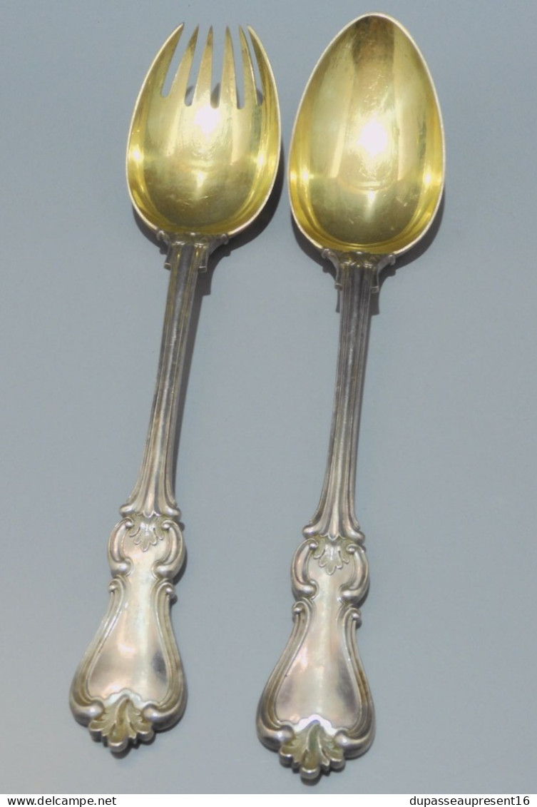 -RARE SERVICE A SALADE ARGENT MASSIF Poinçons RUSSES 84 1867 PK NP XIXe   E - Silverware