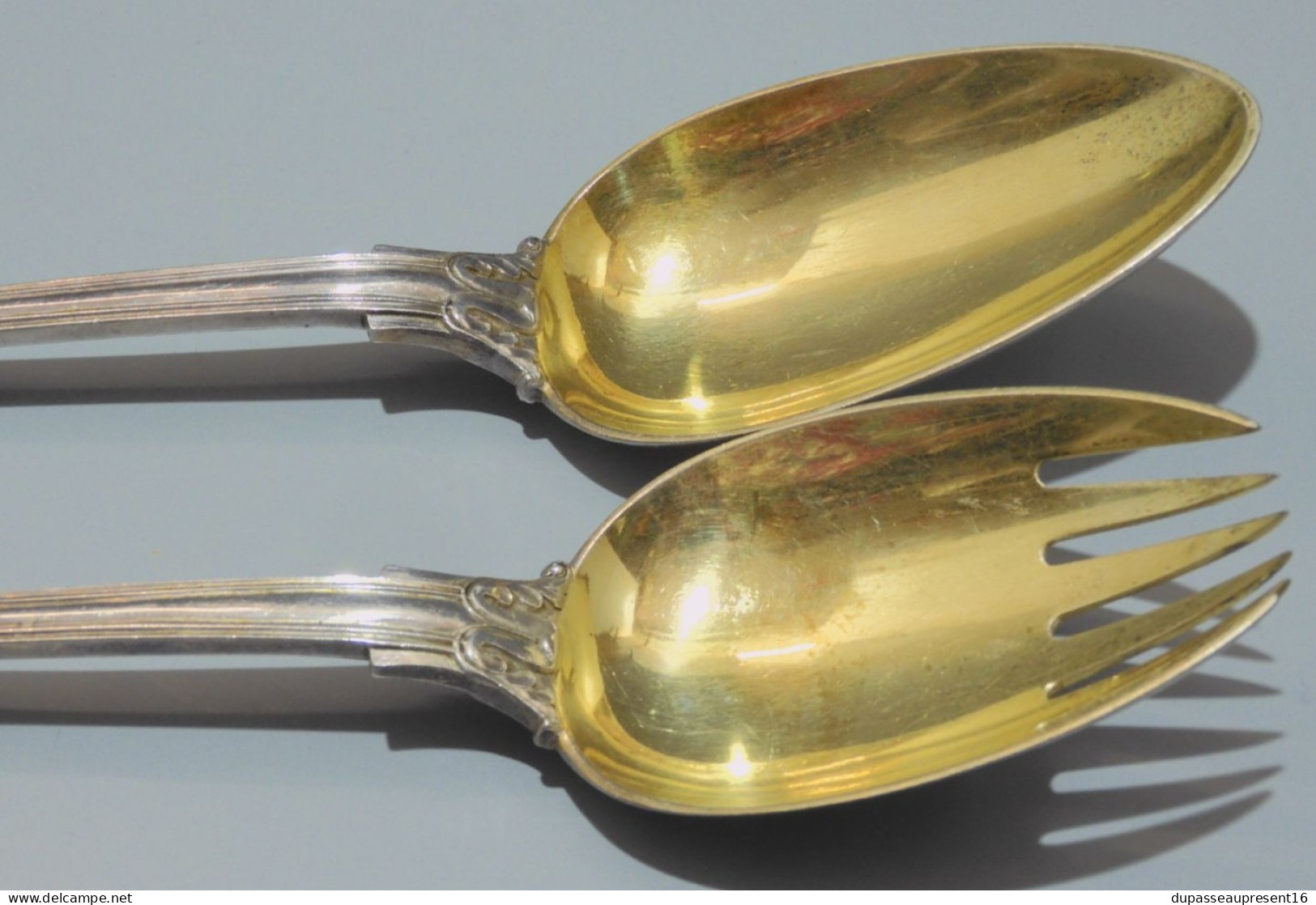 -RARE SERVICE A SALADE ARGENT MASSIF Poinçons RUSSES 84 1867 PK NP XIXe   E - Silverware