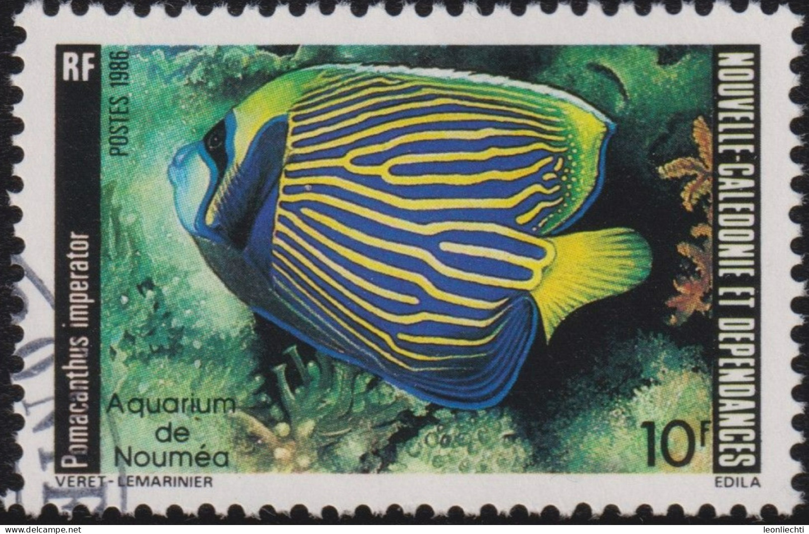 1986 Neukaledonien ° Mi:NC 775, Sn:NC 535, Yt:NC 512, Sg:NC 780, Emperor Angelfish (Pomacanthus Imperator) - Gebraucht