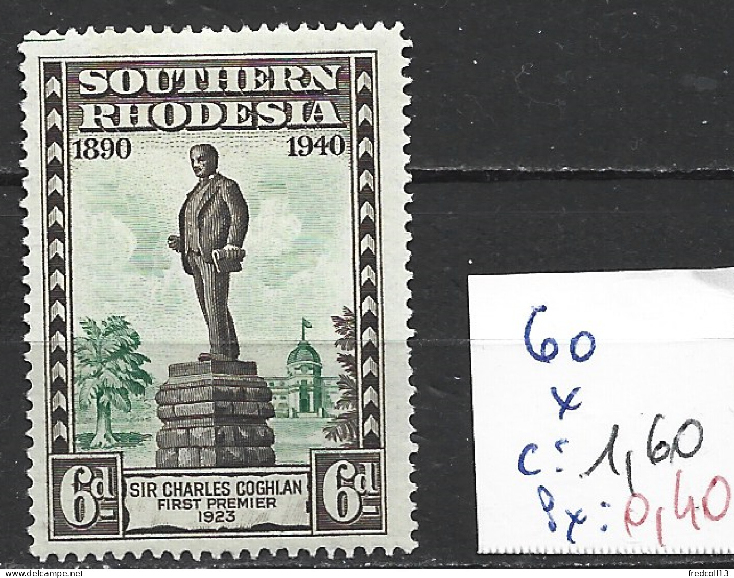 RHODESIE DU SUD 60 * Côte 1.60 € - Rhodésie Du Sud (...-1964)