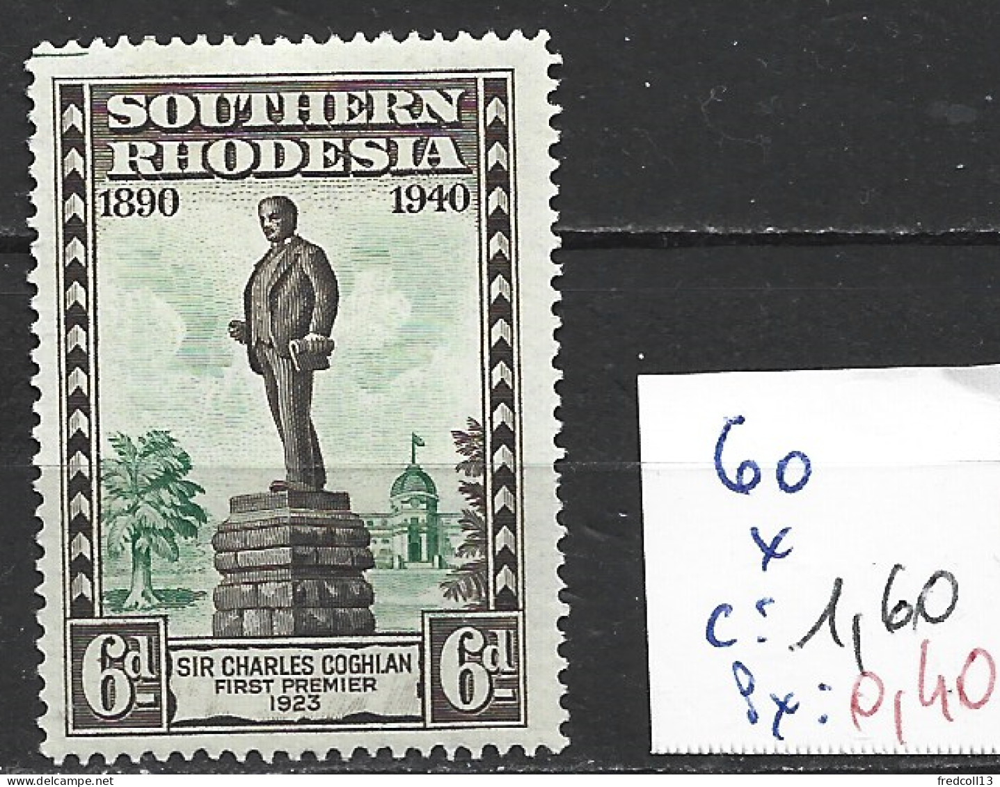 RHODESIE DU SUD 60 * Côte 1.60 € - Southern Rhodesia (...-1964)