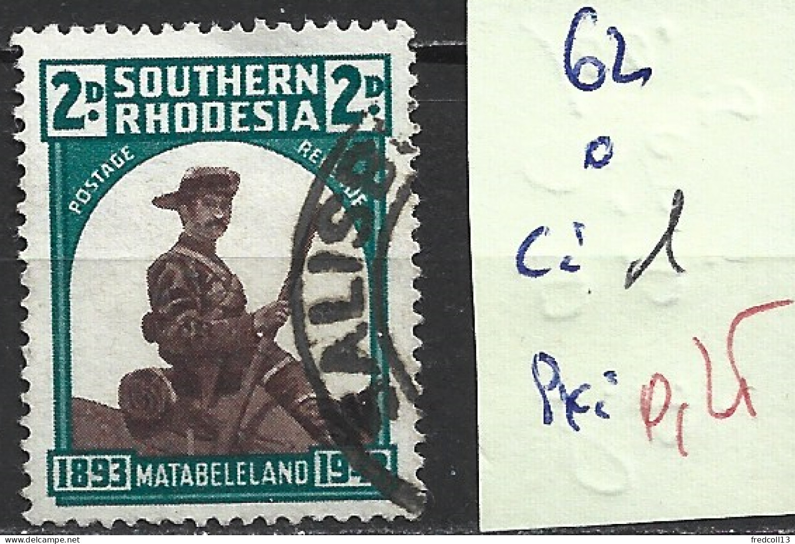RHODESIE DU SUD 62 Oblitéré Côte 1 € - Zuid-Rhodesië (...-1964)