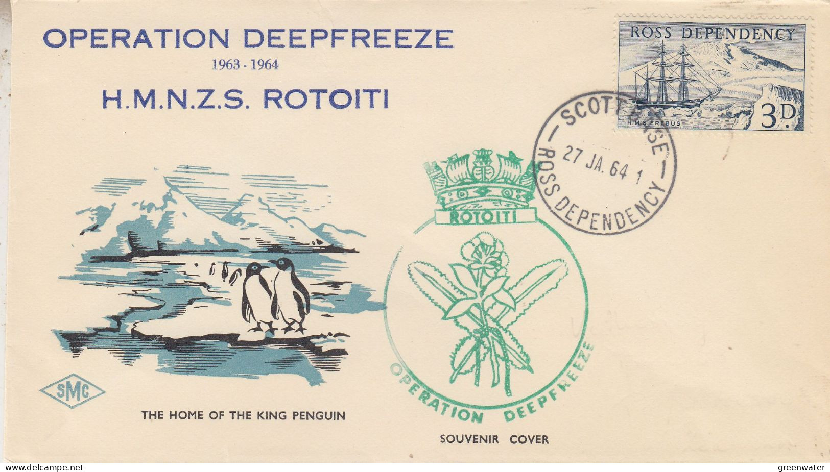 Ross Dependency HMNZS Rotoiti  Ca Scott Base 27 JA 1964 (SR210) - Navires & Brise-glace