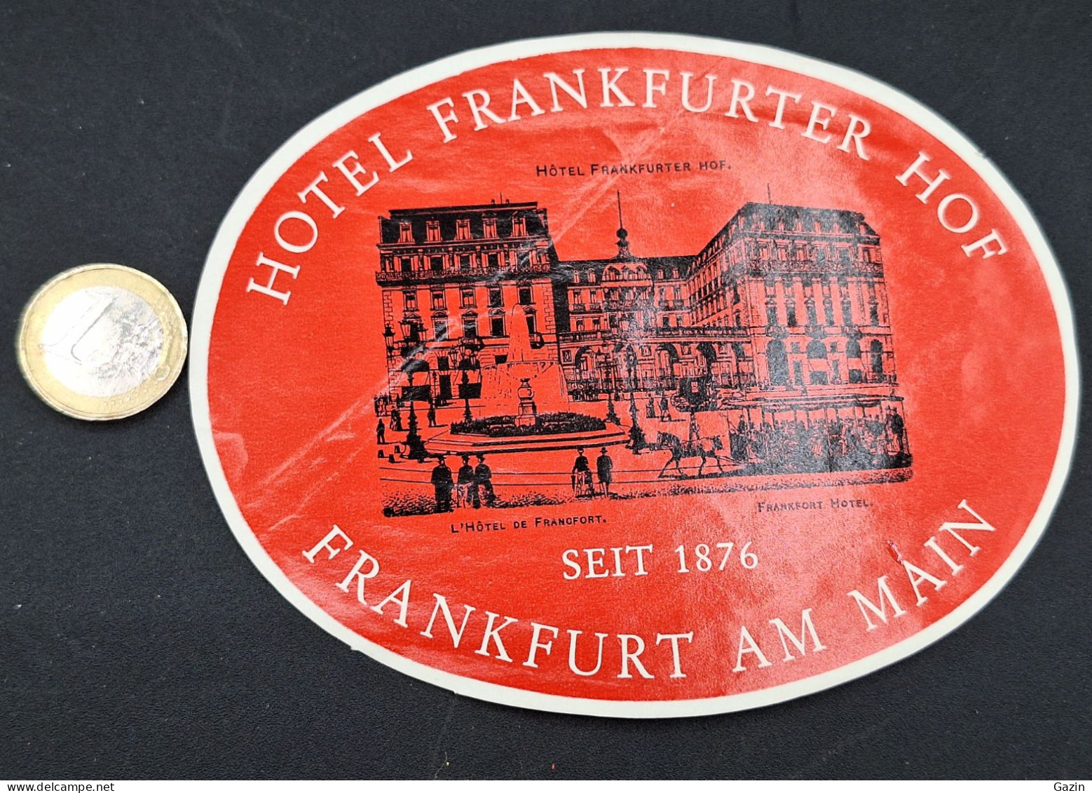 C7/3 - Hotel Frankfurter Hof * Frankfurt * Germany  * Luggage Lable * Rótulo * Etiqueta - Hotelaufkleber