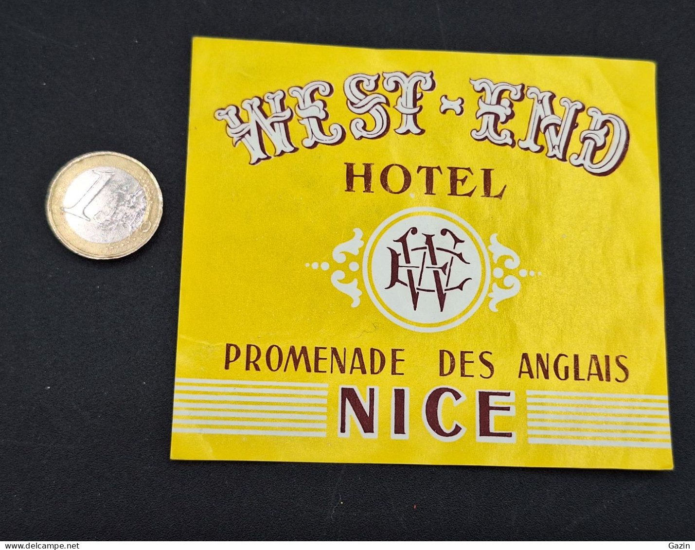 C7/3 - Hotel West - End * Nice * France * Luggage Lable * Rótulo * Etiqueta - Etiketten Van Hotels