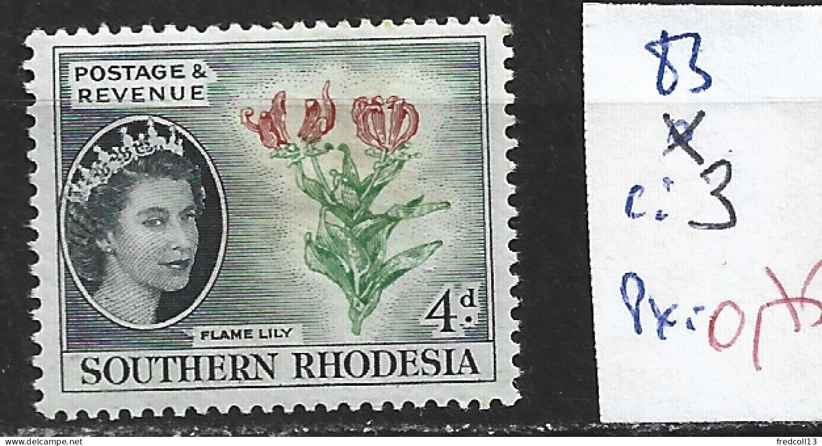 RHODESIE DU SUD 83 * Côte 3 € - Southern Rhodesia (...-1964)