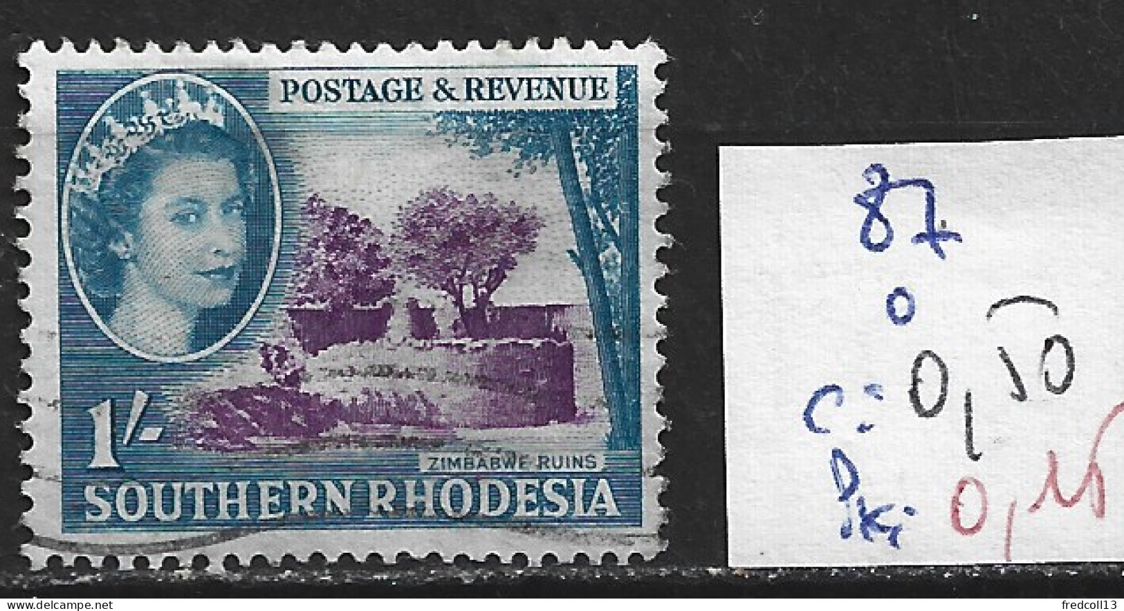 RHODESIE DU SUD 87 Oblitéré Côte 0.50 € - Zuid-Rhodesië (...-1964)