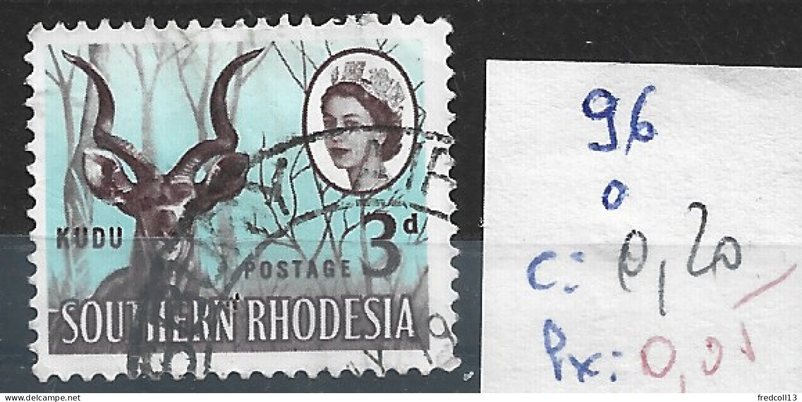 RHODESIE DU SUD 96 Oblitéré Côte 0.20 € - Southern Rhodesia (...-1964)