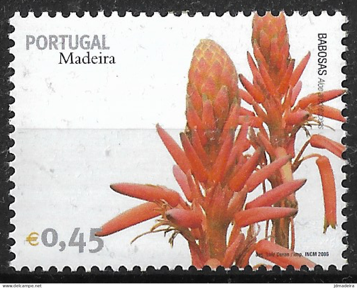 Portugal – 2006 Madeira Flowers 0,45 VARIETY Small Letters Mint Stamp - Usado
