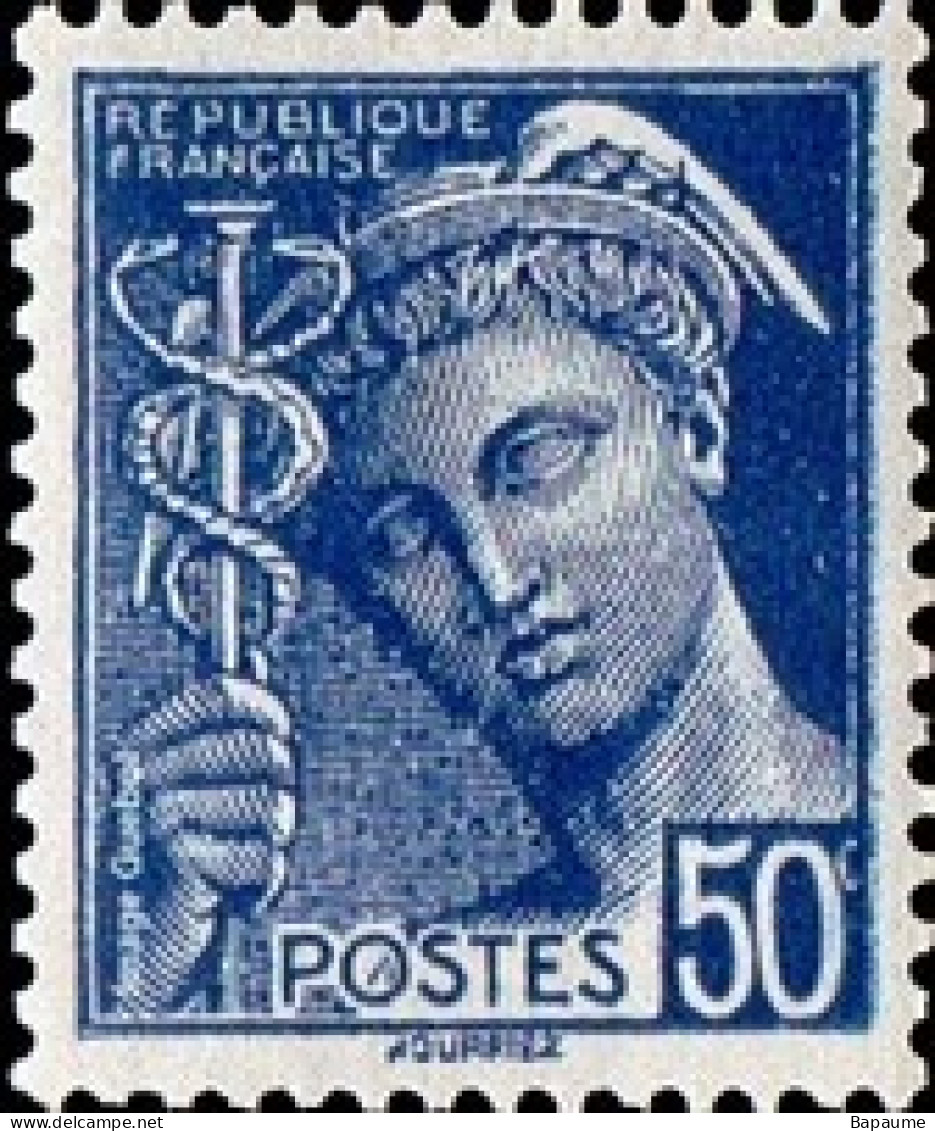 France - Type Mercure 50c - Légende "République Française"- Neuf** NMH - Cote Catalogue Yvert & Tellier 5€ - 1938-42 Mercurio