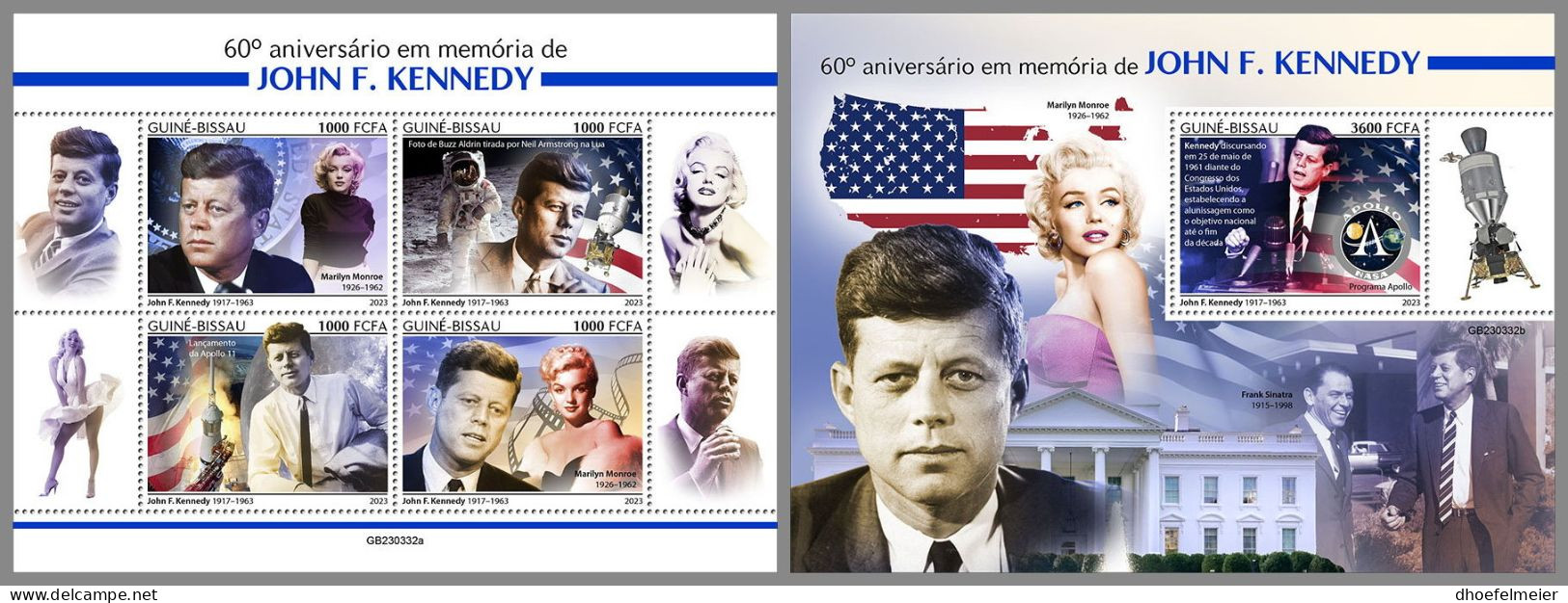GUINEA-BISSAU 2023 MNH John F. Kennedy M/S+S/S – OFFICIAL ISSUE – DHQ2412 - Kennedy (John F.)