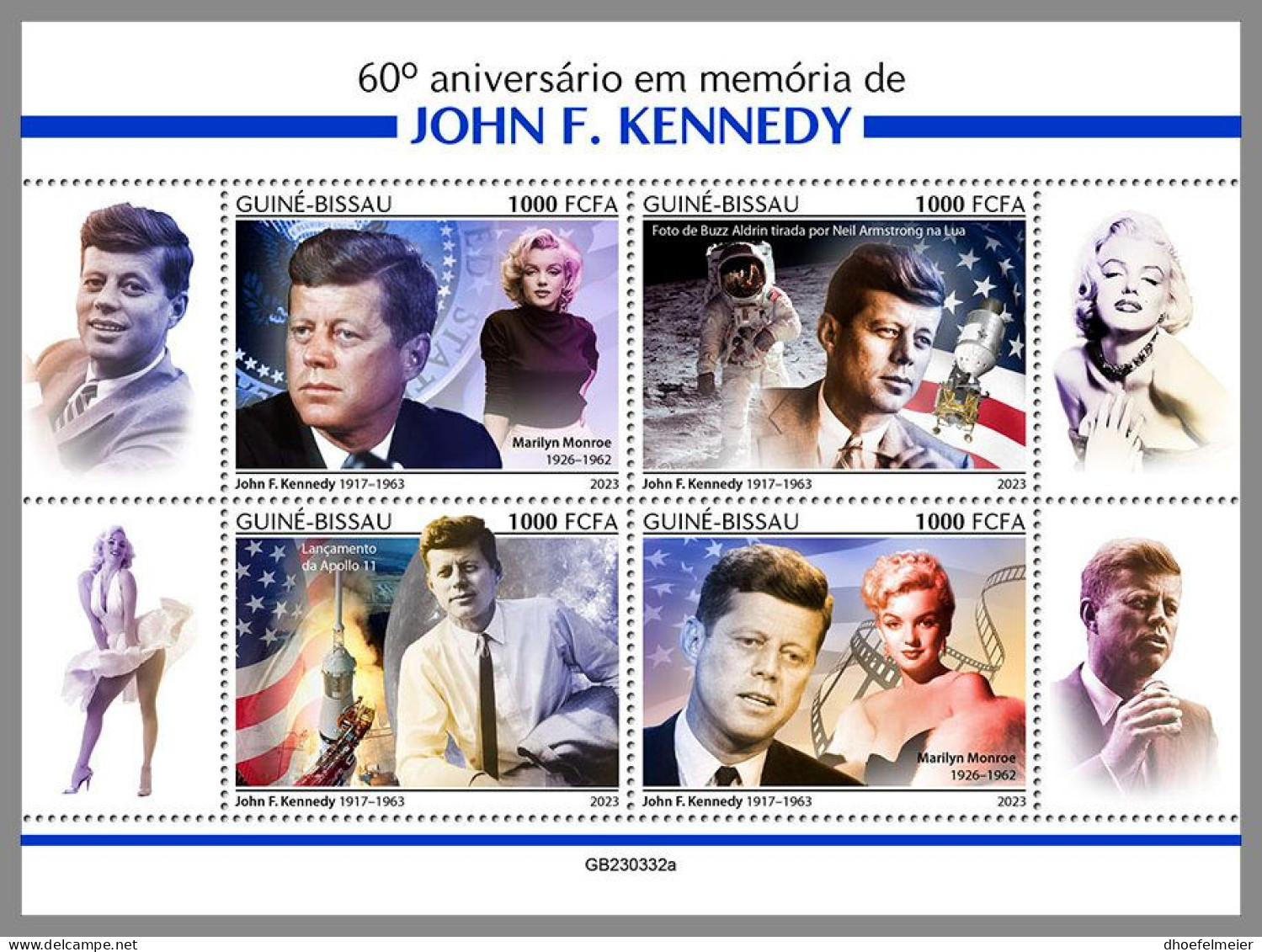 GUINEA-BISSAU 2023 MNH John F. Kennedy M/S – OFFICIAL ISSUE – DHQ2412 - Kennedy (John F.)