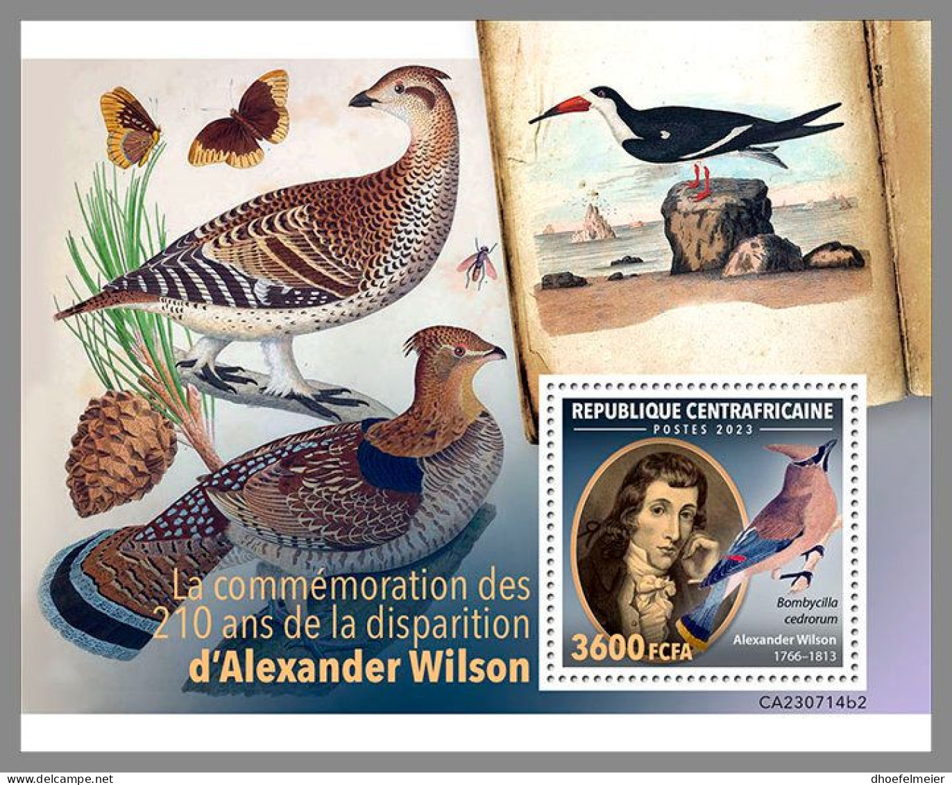 CENTRAL AFRICAN 2023 MNH Alexander Wilson Birds Vögel S/S II – OFFICIAL ISSUE – DHQ2412 - Nature