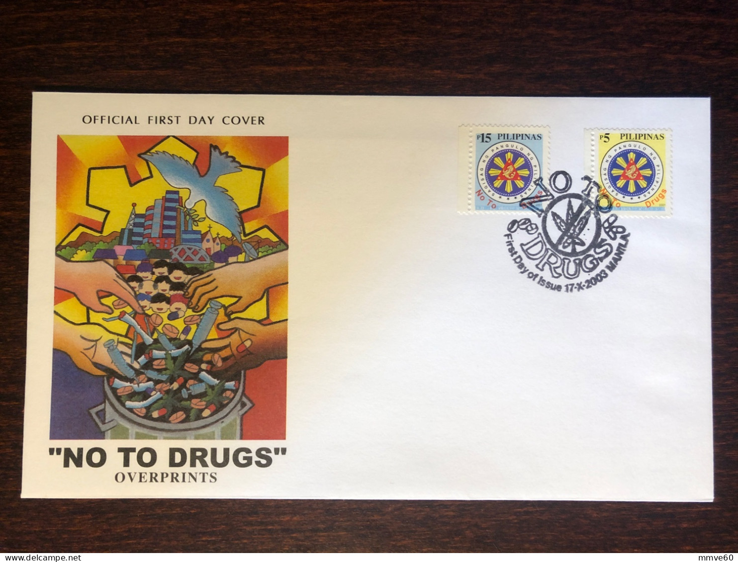 PHILIPPINES FDC COVER 2003 YEAR DRUGS NARCOTICS HEALTH MEDICINE STAMPS - Filippine