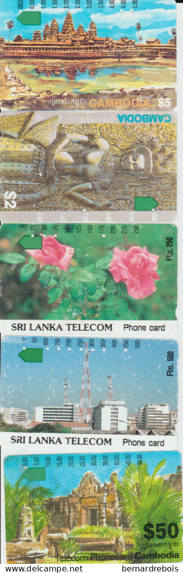 B09 - 5 Cartes Magnetiques Du SKRI LANKA, Pour 2 Euros - Sri Lanka (Ceylon)