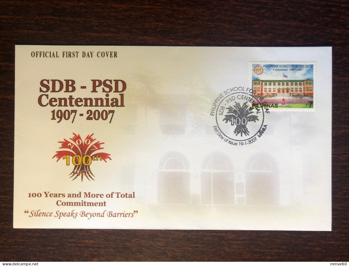 PHILIPPINES FDC COVER 2007 YEAR SCHOOL FOR THE DEAF HEALTH MEDICINE STAMPS - Filippine