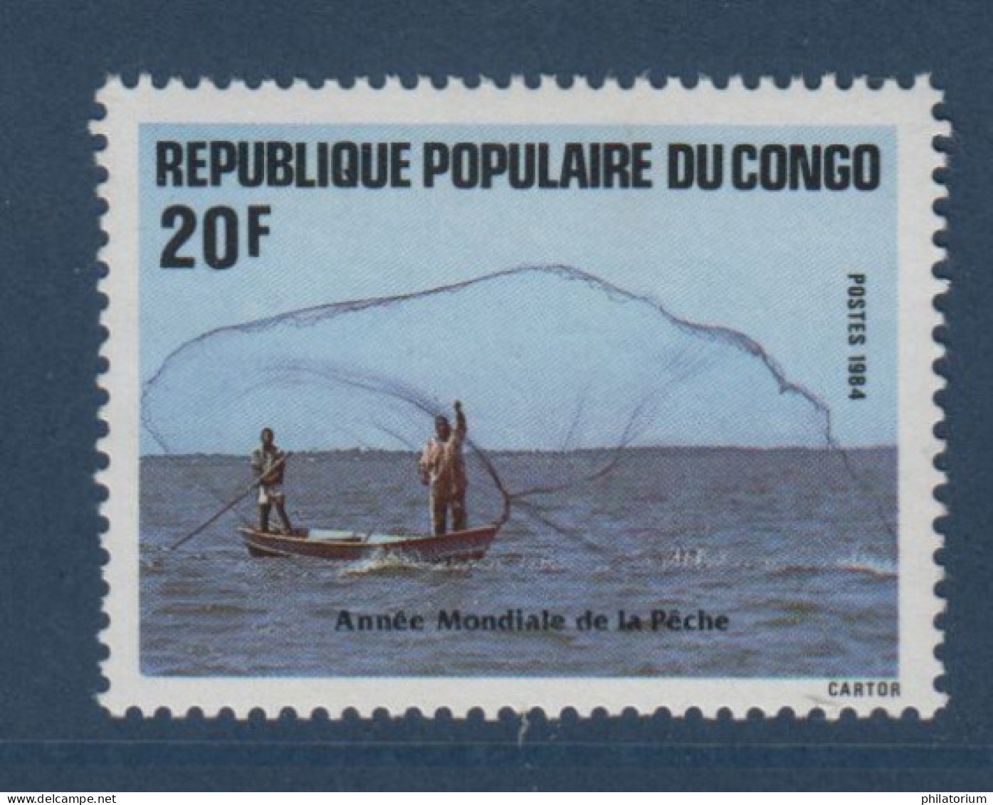 Congo, **, Yv 739, Mi 972, SG 966, Pêcheurs Au Filet En Bateau, - Ungebraucht