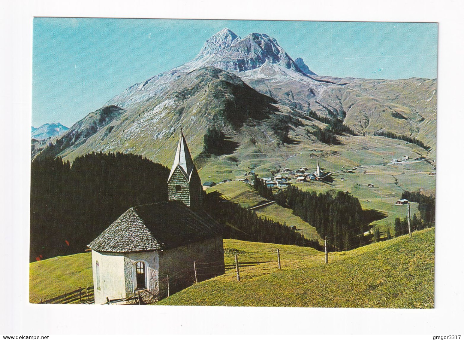 E5813) WARTH Am ARLBERG - Mit Warther Horn U. Karhorn -  Kleine Kirche Im Vordergrund - Warth