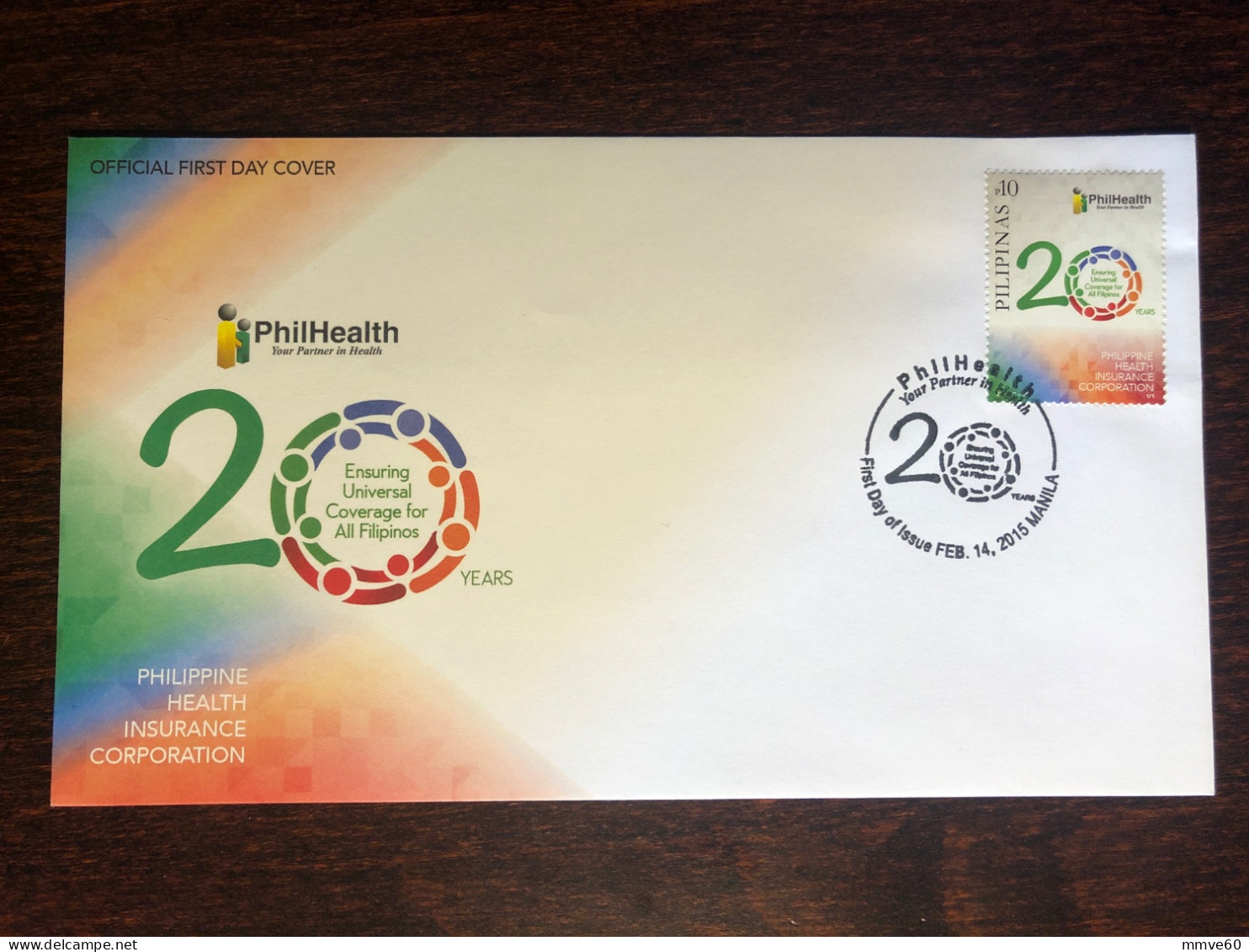 PHILIPPINES FDC COVER 2015 YEAR HEALTH INSURANCE HEALTH MEDICINE STAMPS - Filippine