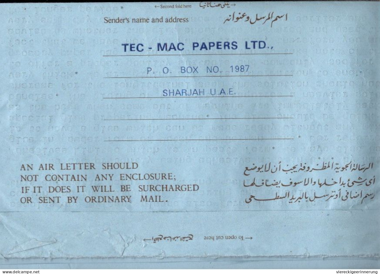 ! Lot Of 3 Airmail Covers, Aerogramme, Luftpostbriefe Aus Sharjah N. Hannover, UAE, United Arab Emirates, Trucial States - Ver. Arab. Emirate