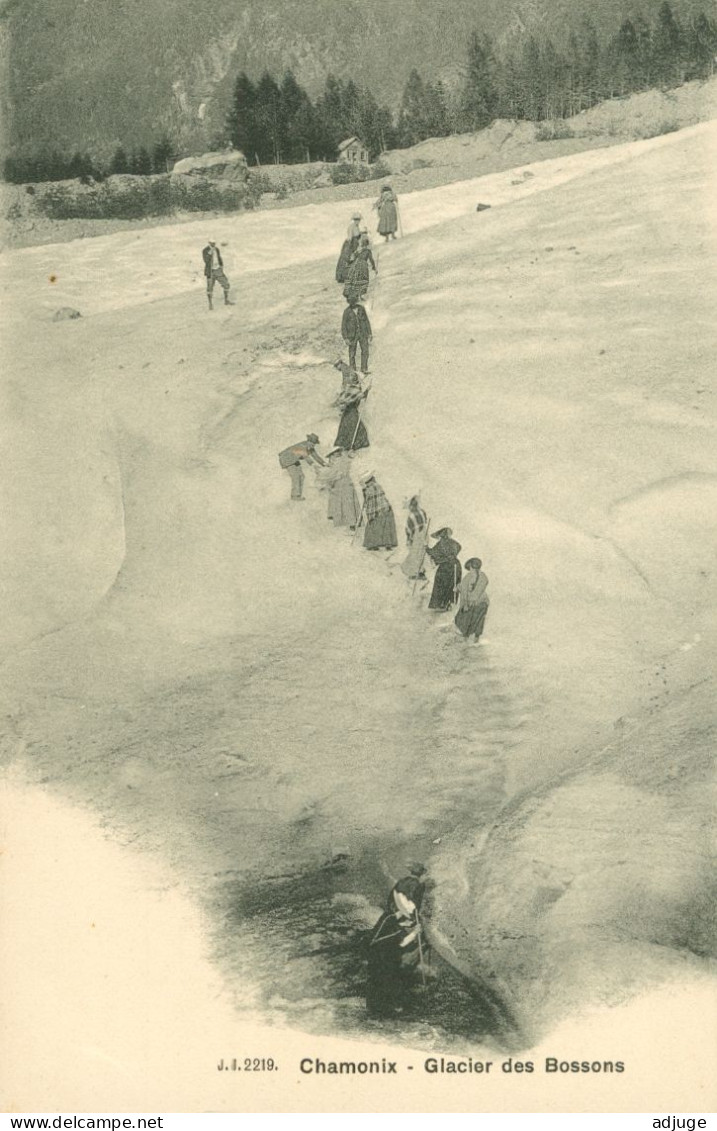 CPA -Alpinisme 1900_ Chamonix - Glacier Des Bossons - Carte Pionnière - Edit. Jullien Frères , Genève *JJ 2219* - Alpinisme
