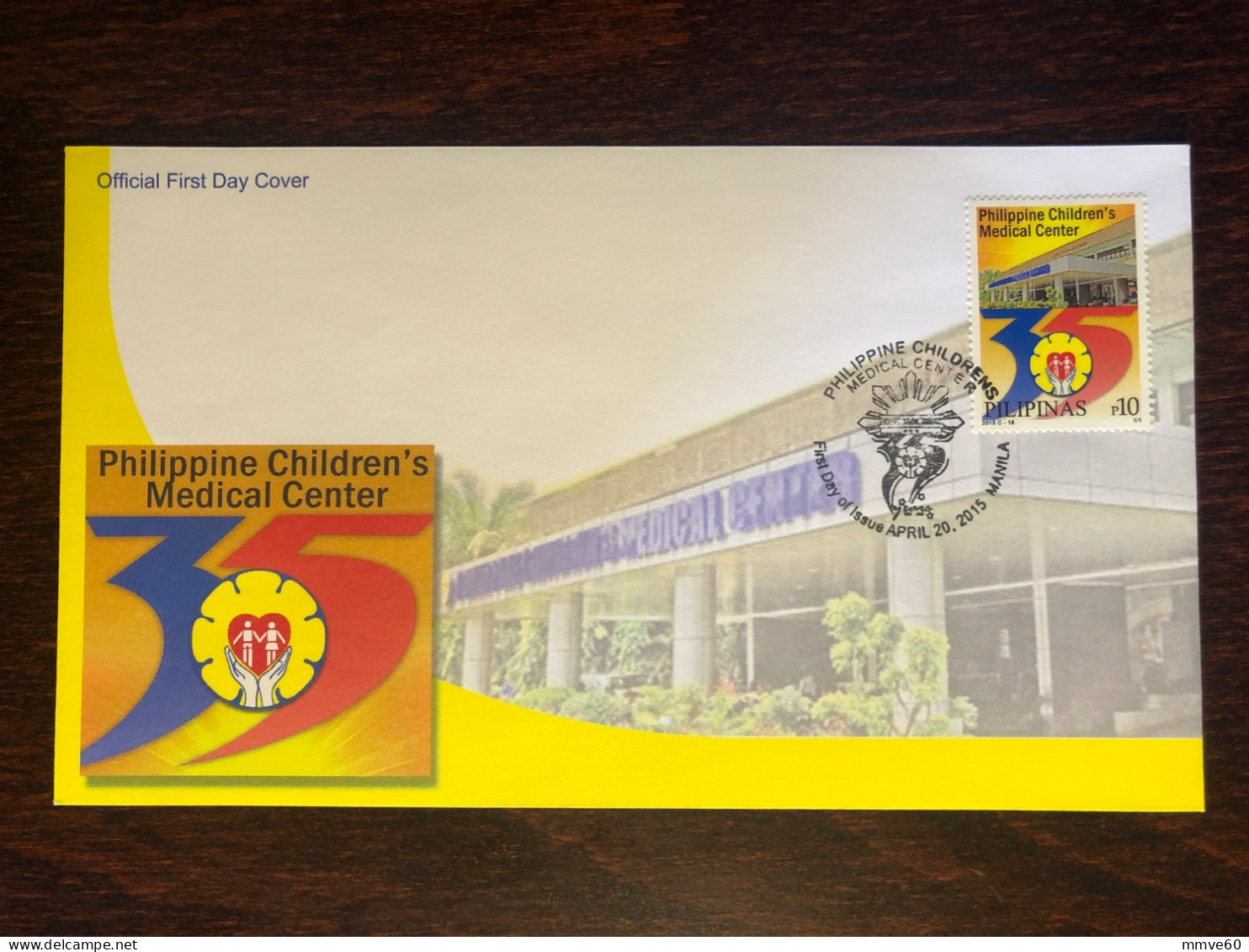 PHILIPPINES FDC COVER 2015 YEAR CHILDREN HOSPITAL HEALTH MEDICINE STAMPS - Filippine