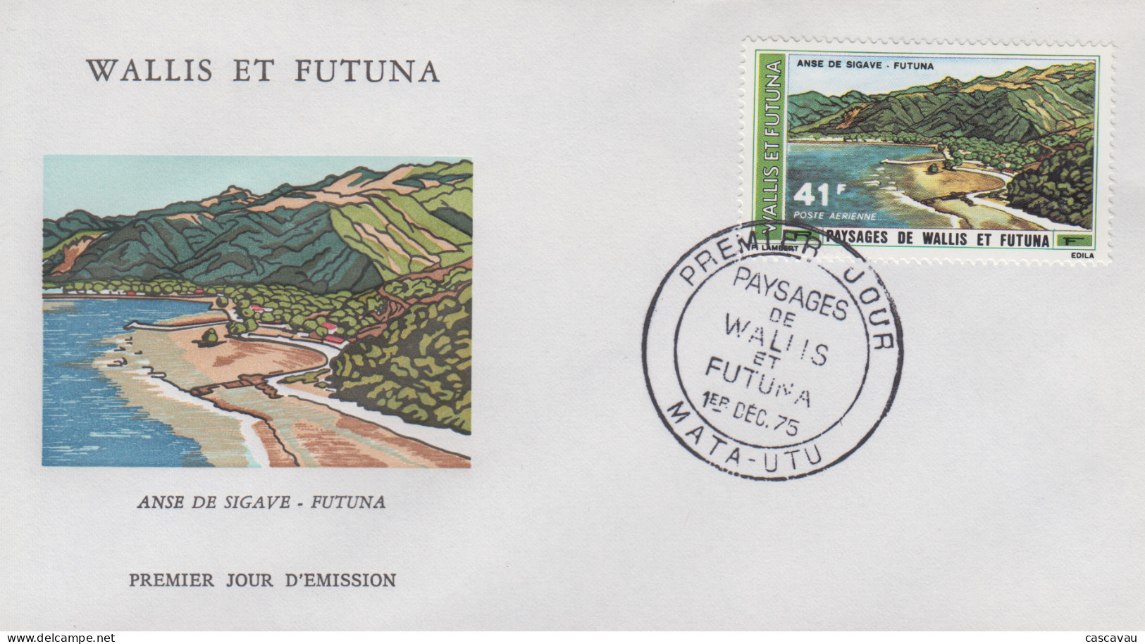 Enveloppe   FDC  1er  Jour     WALLIS  Et  FUTUNA    Paysages   1975 - FDC