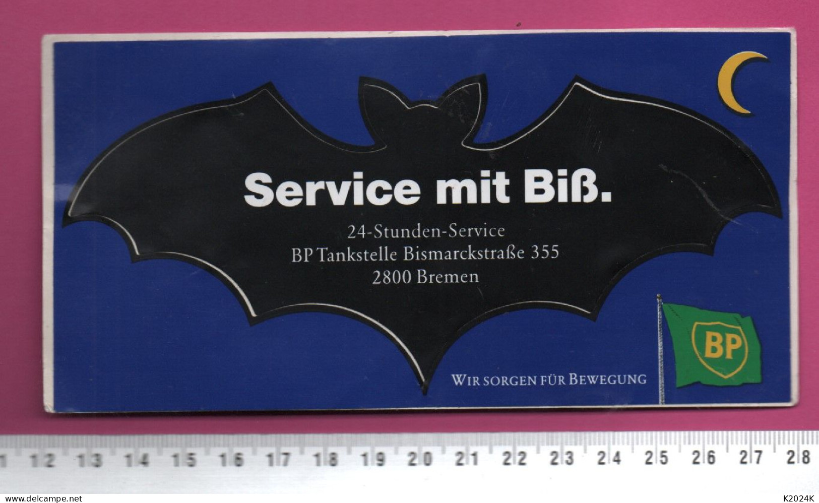 BP STATION SERVICE BREMEN / CHAUVE SOURIS - AUTO MOTO RALLYE RACING MECANIQUE GARAGE - AUTOCOLLANT - Stickers