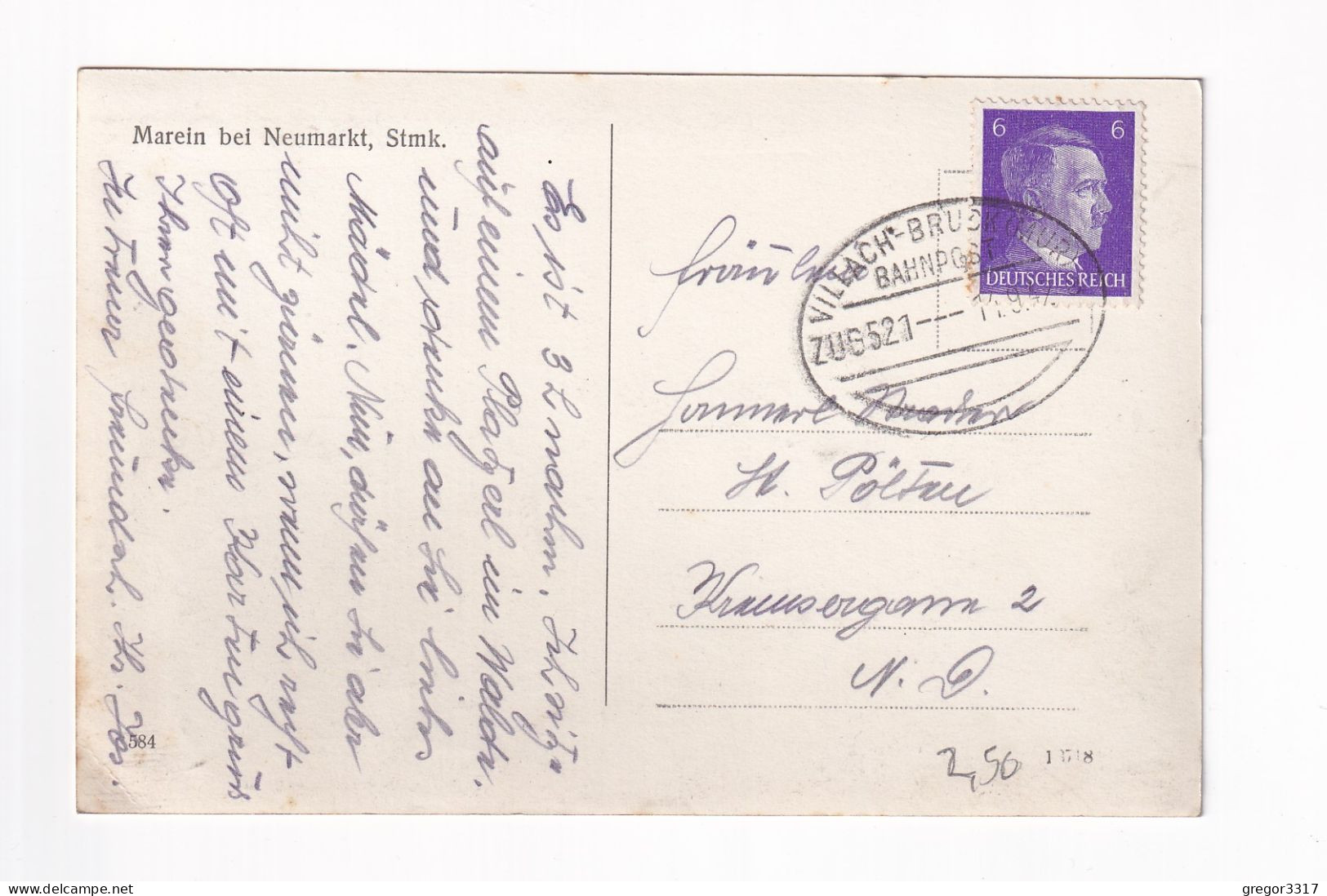 E5820) MAREIN Bei NEUMARKT - Steiermark - Bahnpost VILLACH - BRUCK - 1942 - Neumarkt