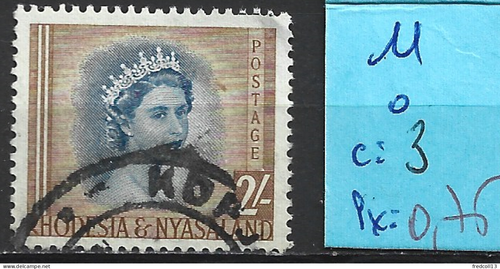 RHODESIE & NYASALAND 11 Oblitéré Côte 3 € - Rhodesien & Nyasaland (1954-1963)