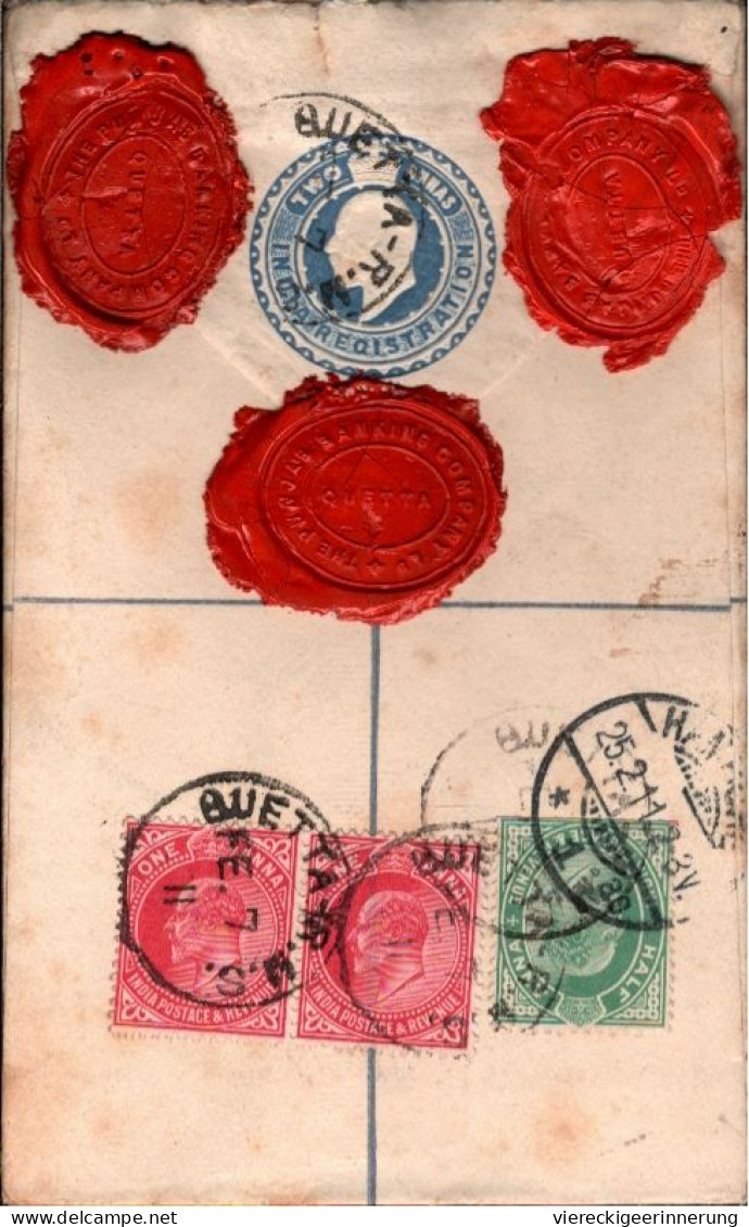 ! 1911 Registed Cover From Quetta To Hamburg - 1902-11 Roi Edouard VII