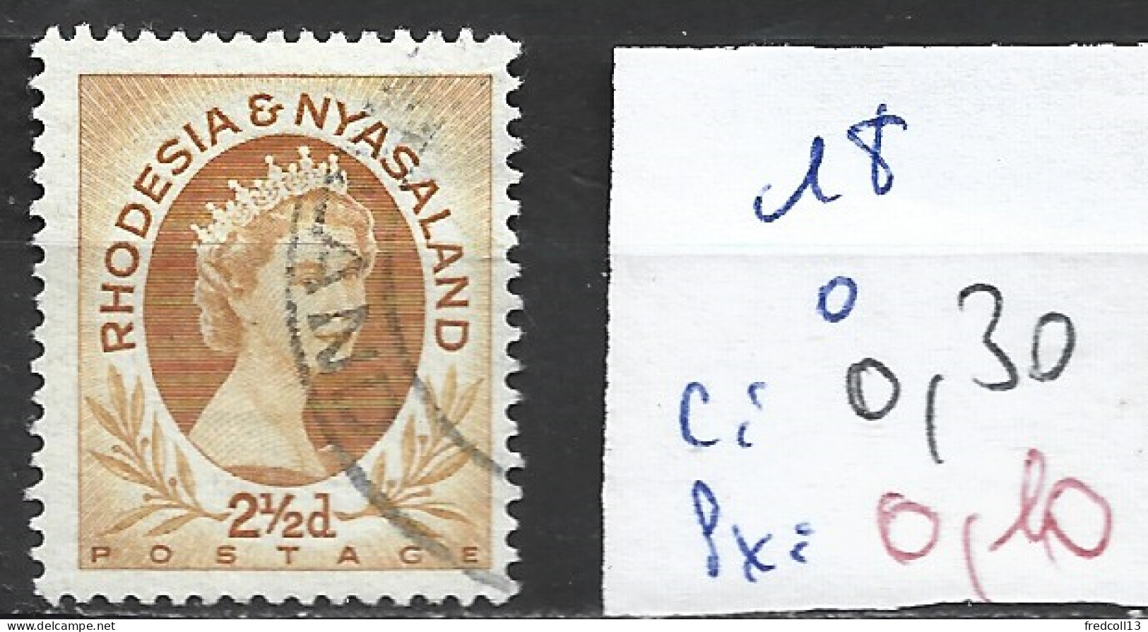 RHODESIE & NYASALAND 18 Oblitéré Côte 0.30 € - Rhodésie & Nyasaland (1954-1963)