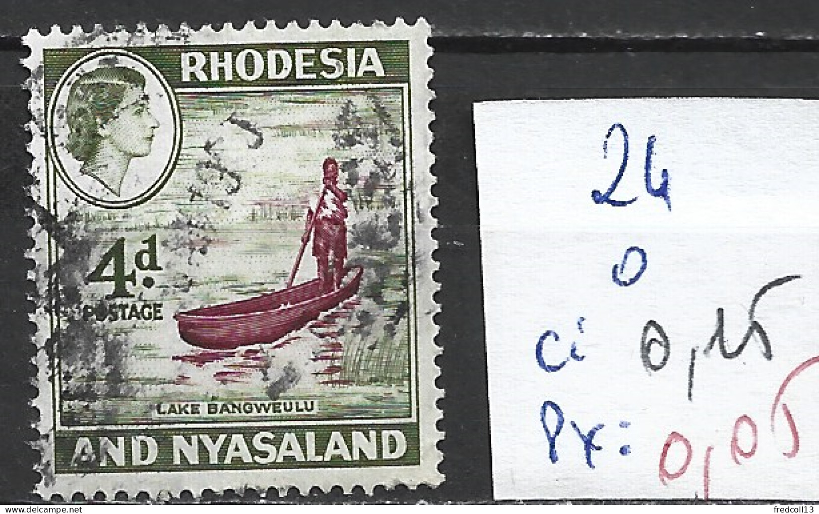 RHODESIE & NYASALAND 24 Oblitéré Côte 0.15 € - Rhodesia & Nyasaland (1954-1963)