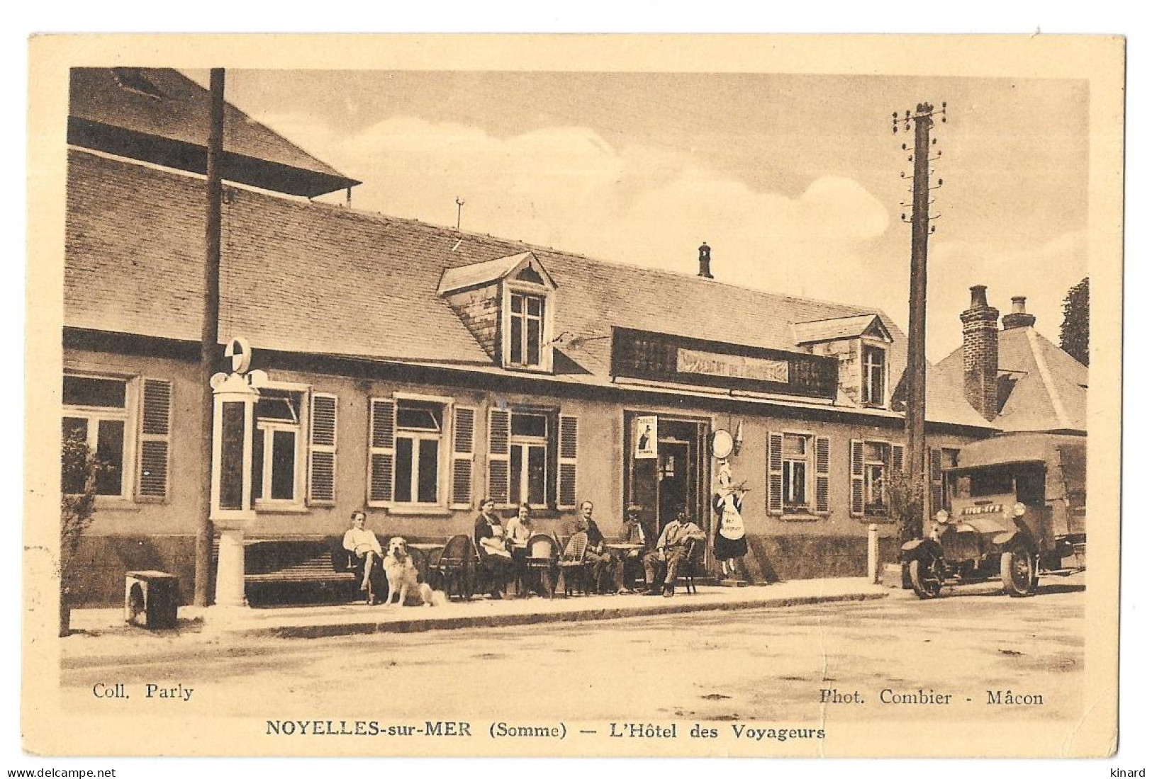 CPA    NOYELLES SUR MER .  HOTEL DES VOYAGEURS   ANIMATION TBE SCAN 1940.. - Noyelles-sur-Mer