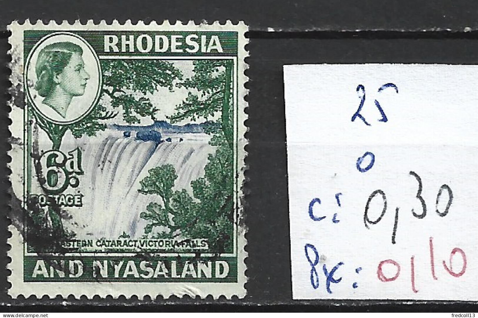 RHODESIE & NYASALAND 25 Oblitéré Côte 0.30 € - Rodesia & Nyasaland (1954-1963)