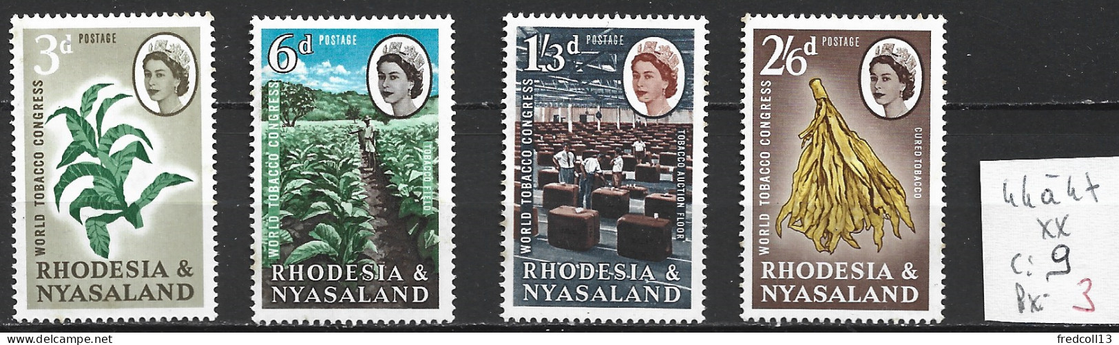 RHODESIE & NYASALAND 44 à 47 ** Côte 9 € - Rhodésie & Nyasaland (1954-1963)