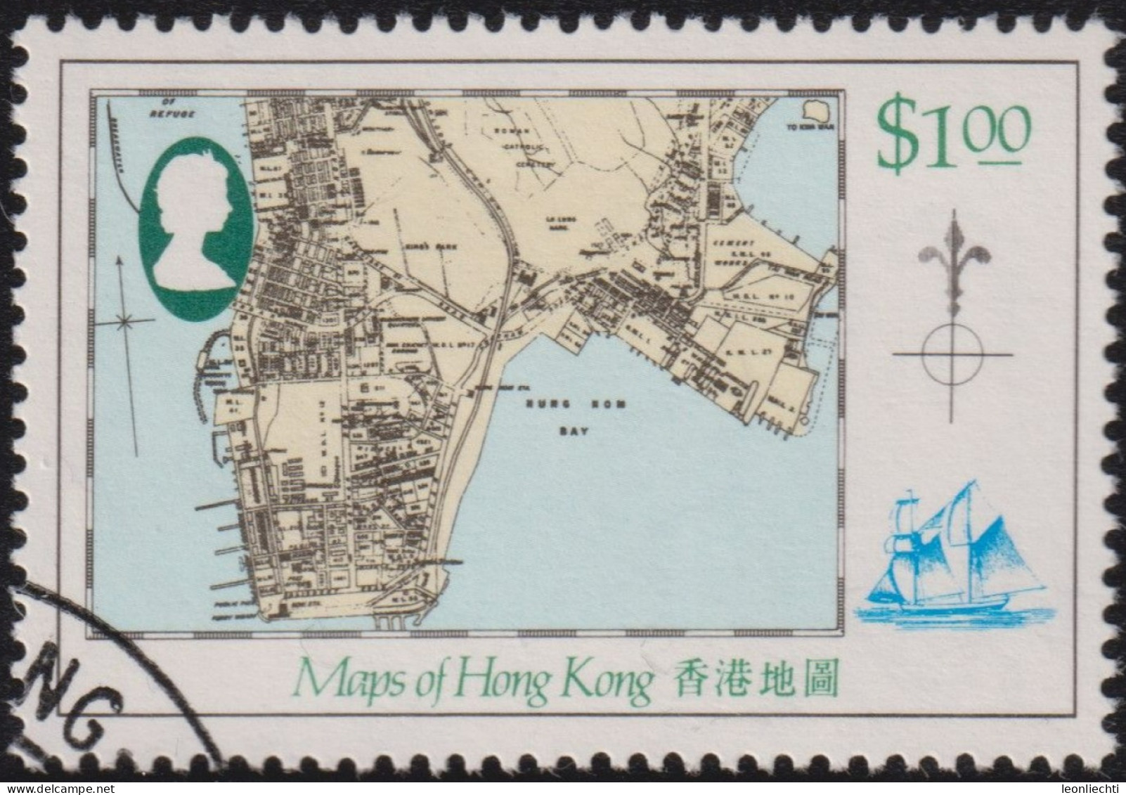 1984 Hong Kong ° Mi:HK 428, Sn:HK 428, Yt:HK 422, Sg:HK 455, 1929 Map Of Hong Kong - Gebraucht