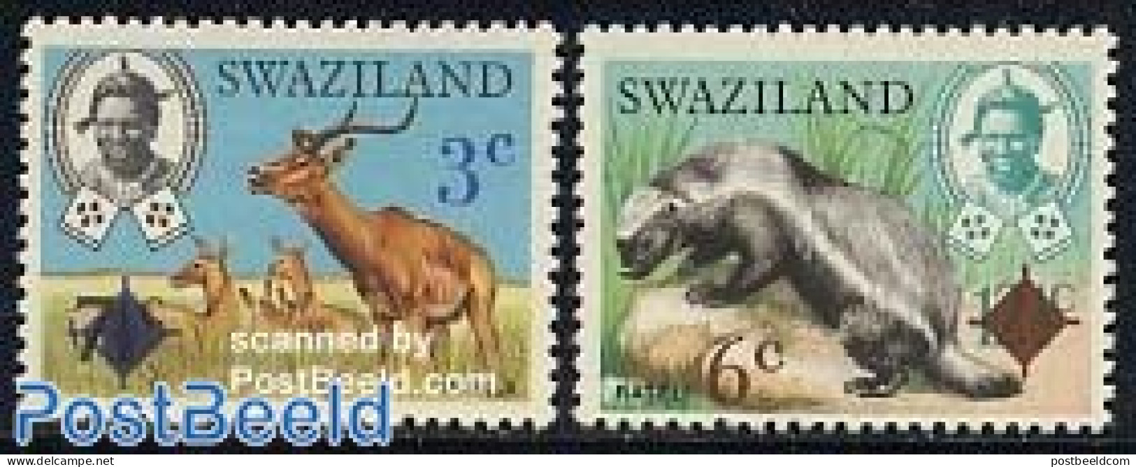 Eswatini/Swaziland 1975 Animals, Overprints 2v, Mint NH, Nature - Animals (others & Mixed) - Swaziland (1968-...)