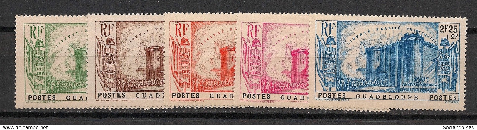 GUADELOUPE - 1939 - N°YT. 142 à 146 - Révolution - Série Complète - Neuf Luxe ** / MNH / Postfrisch - Neufs