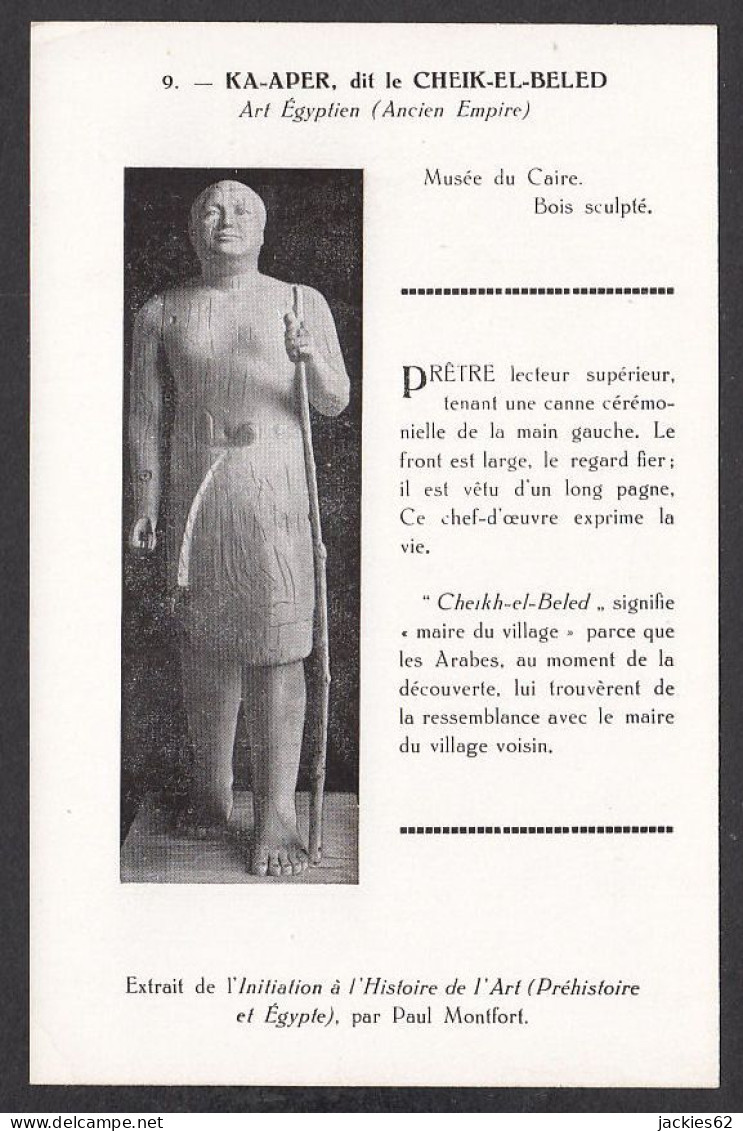 087589/ Egypte, Ancien Empire, *Ka-Aper Dit Le Cheik-El-Beled*, Bois Sculpté, Musée Du Caire, Carte Didactique - Antigüedad