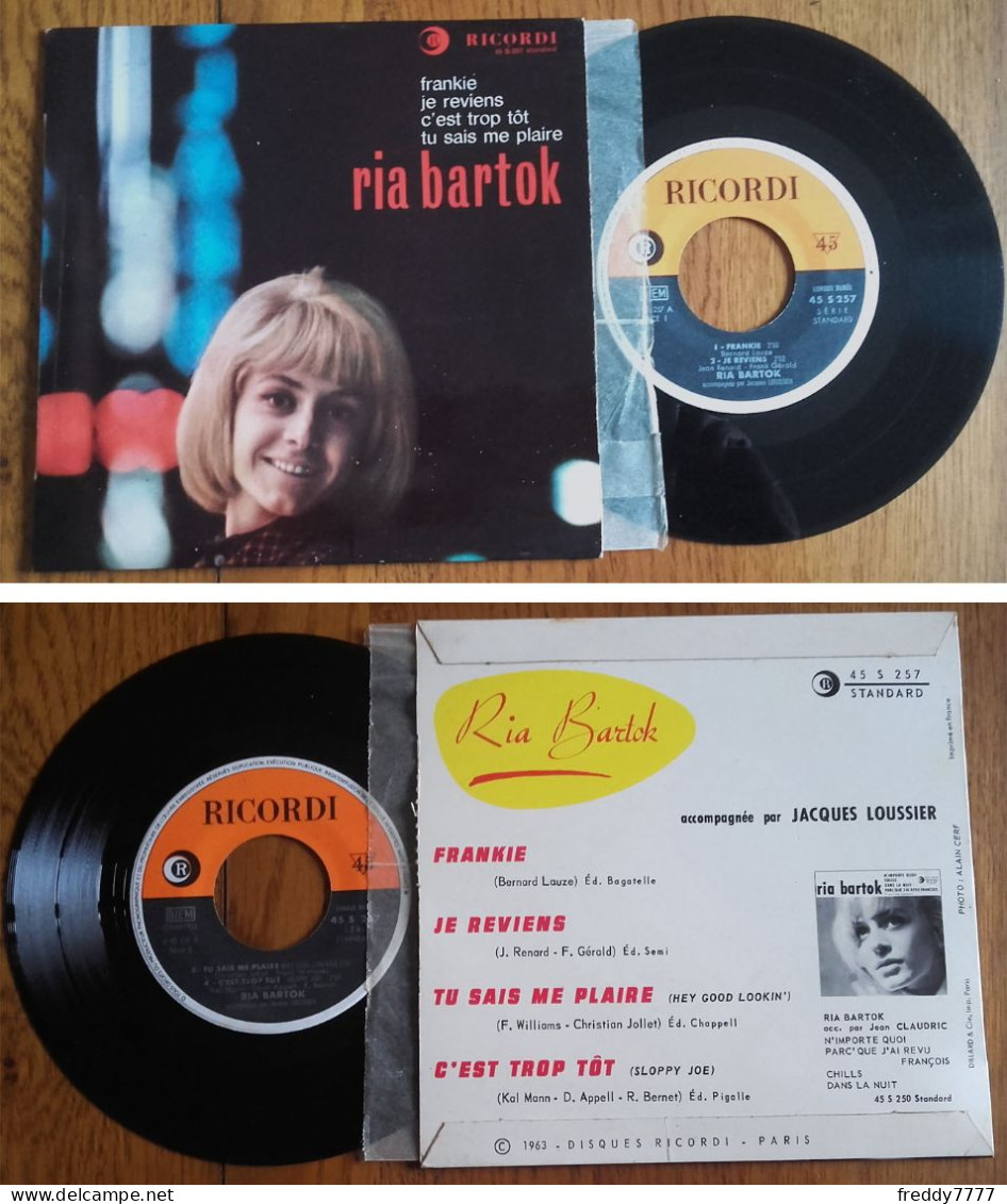 RARE French EP 45t RPM BIEM (7") RIA BARTOK «Frankie» +3 (1963) - Collectors