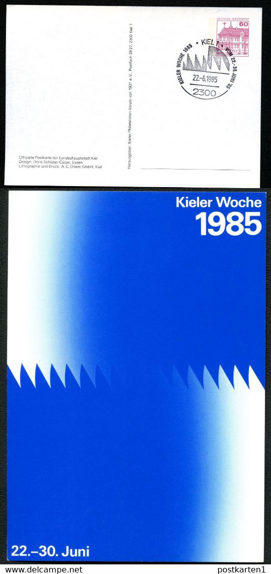 Bund PP106 D2/042 KIELER WOCHE Sost. 1985 - Cartes Postales Privées - Oblitérées