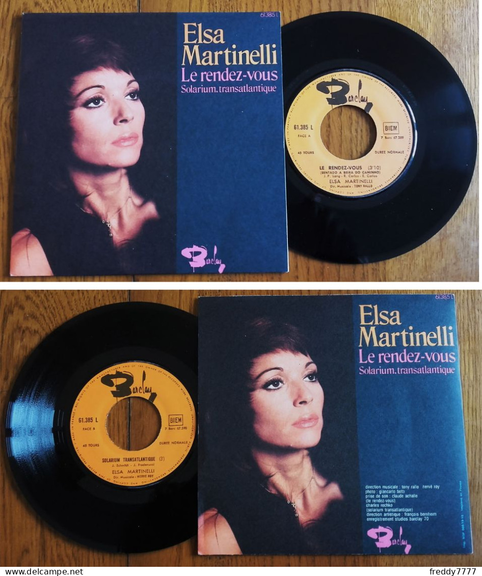 RARE French SP 45t BIEM (7") ELSA MARTINELLI «Le Rendez-vous» (1970) - Collectors