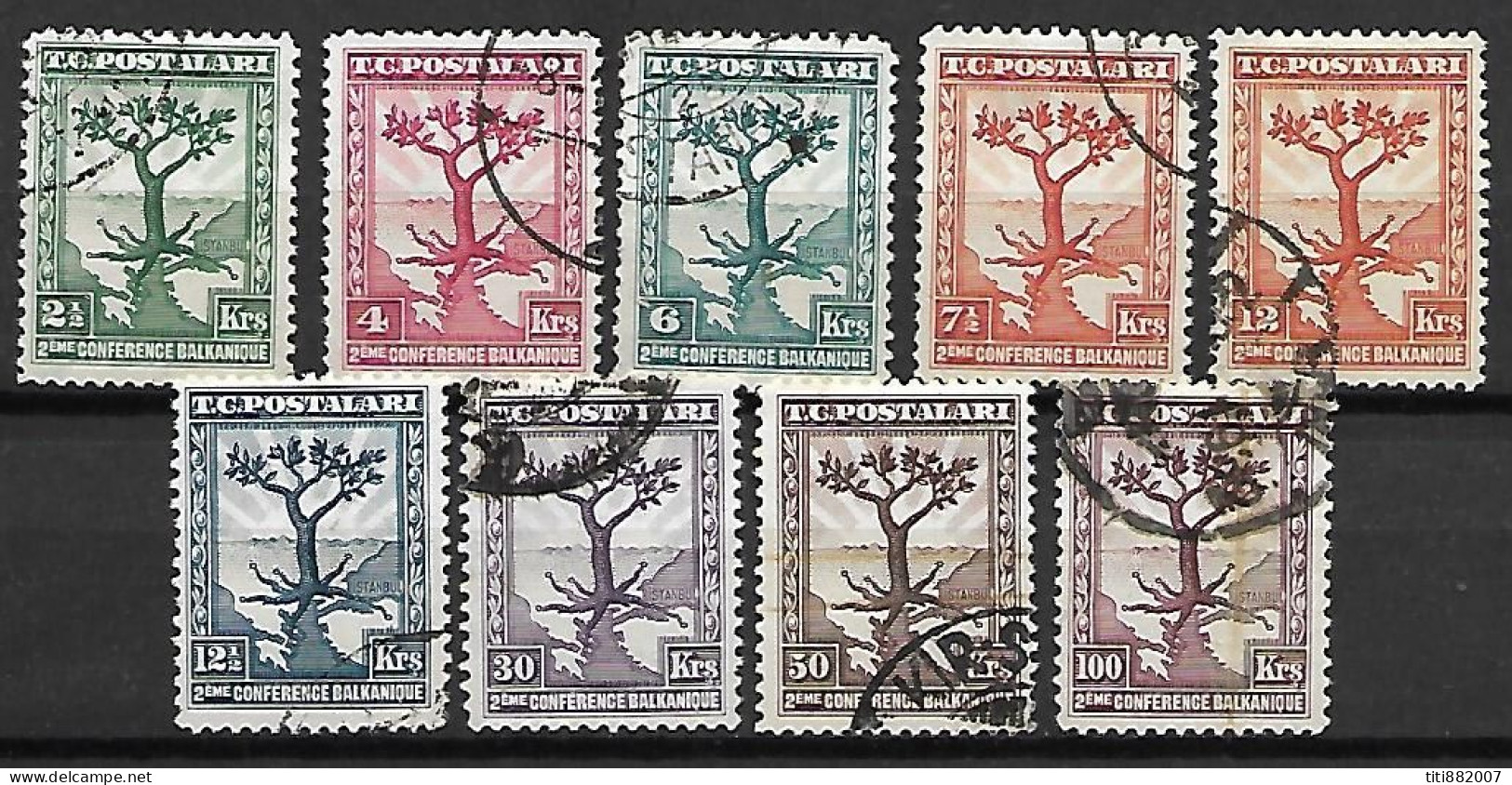 TURQUIE    -   1931  .   Y&T N° 795 à 803 Oblitérés.   Série Complète. - Used Stamps