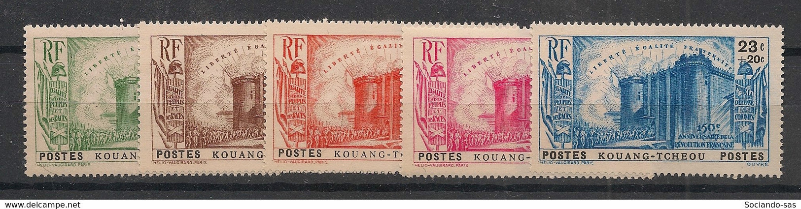 KOUANG-TCHEOU - 1939 - N°YT. 120 à 124 - Révolution - Série Complète - Neuf Luxe ** / MNH / Postfrisch - Nuevos