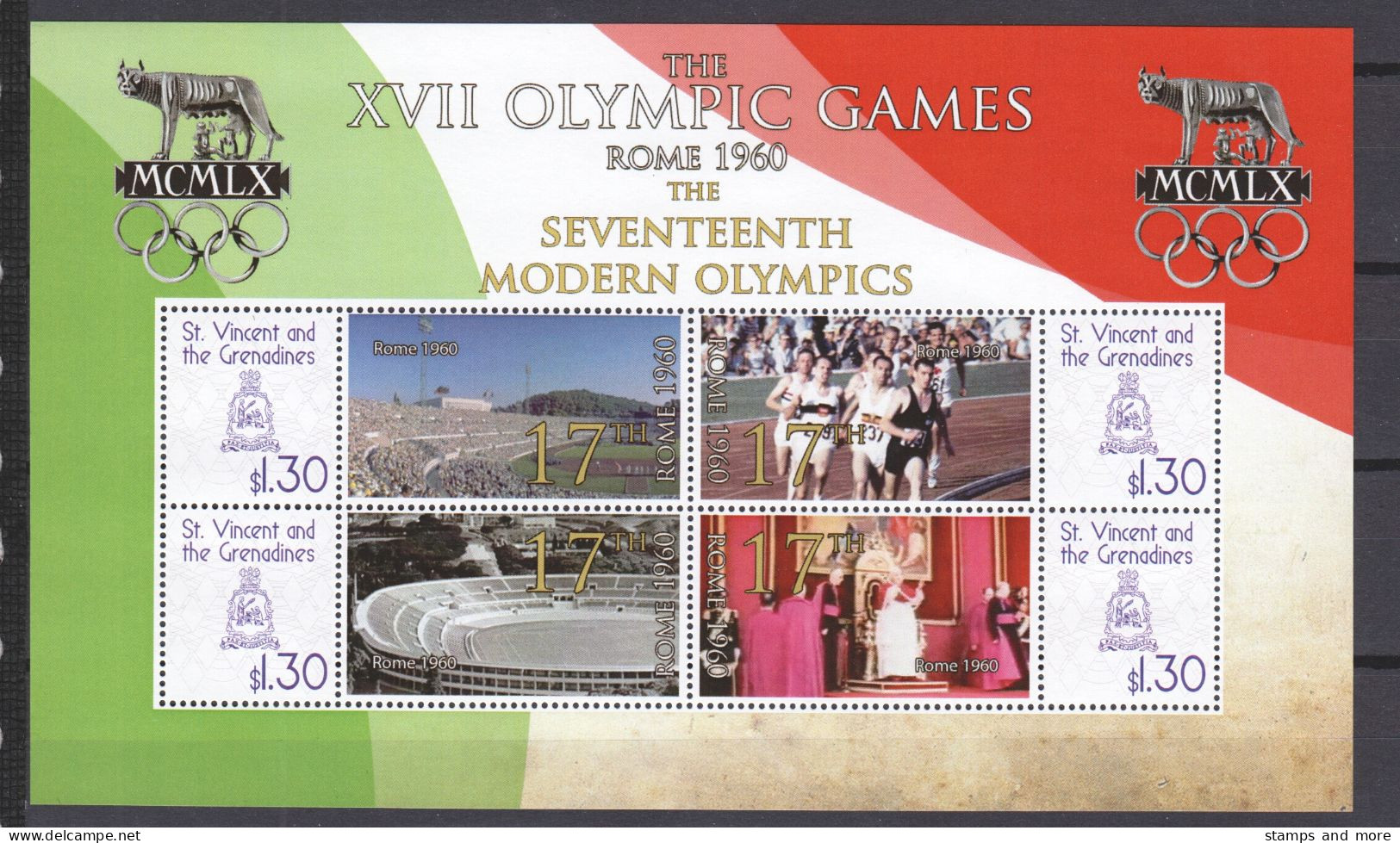 St Vincent Grenadines - SUMMER OLYMPICS ROMA 1960 - Set 2 Of 2 MNH Sheets - Estate 1960: Roma