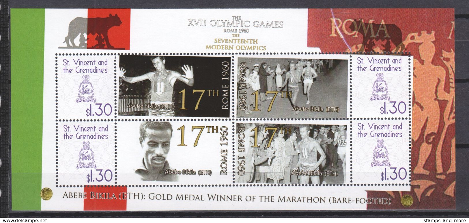 St Vincent Grenadines - SUMMER OLYMPICS ROMA 1960 - Set 2 Of 2 MNH Sheets - Estate 1960: Roma